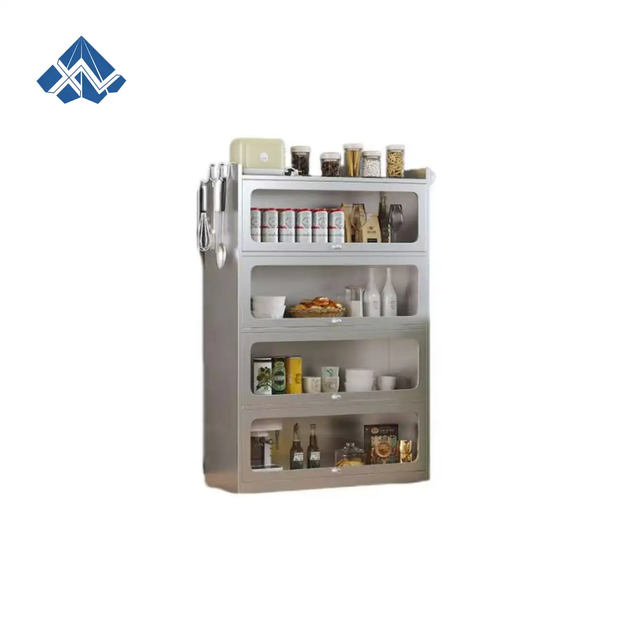 Stainless Steel 4-door Flip-top Cabinet